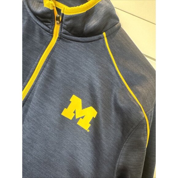 Colosseum University Michigan Wolverines 1/4 Zip Shirt Top Mens Medium Blue - Picture 4 of 9